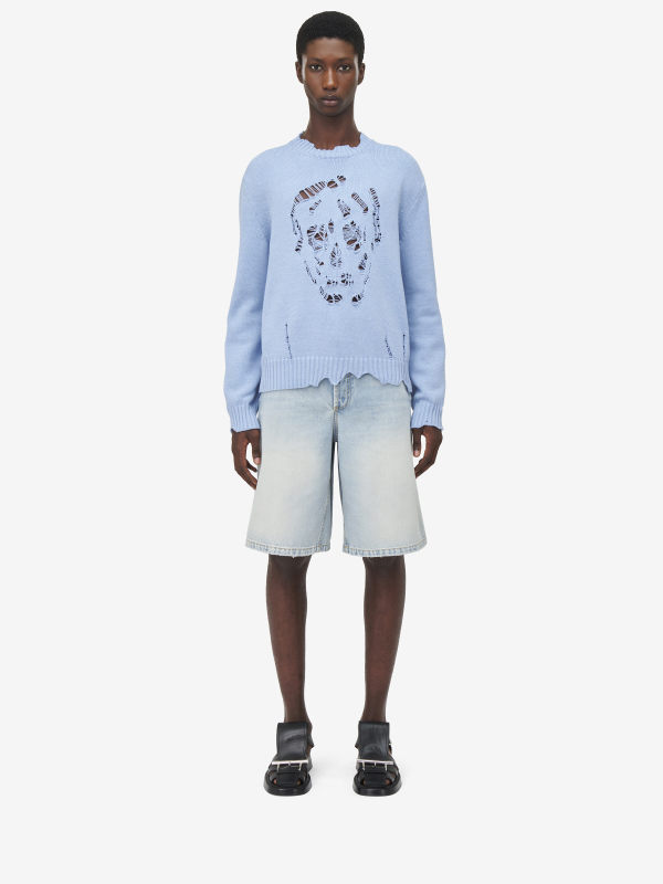 ALEXANDER MCQUEEN - Stonewashed Denim Shorts - Item 828702QYABN4211